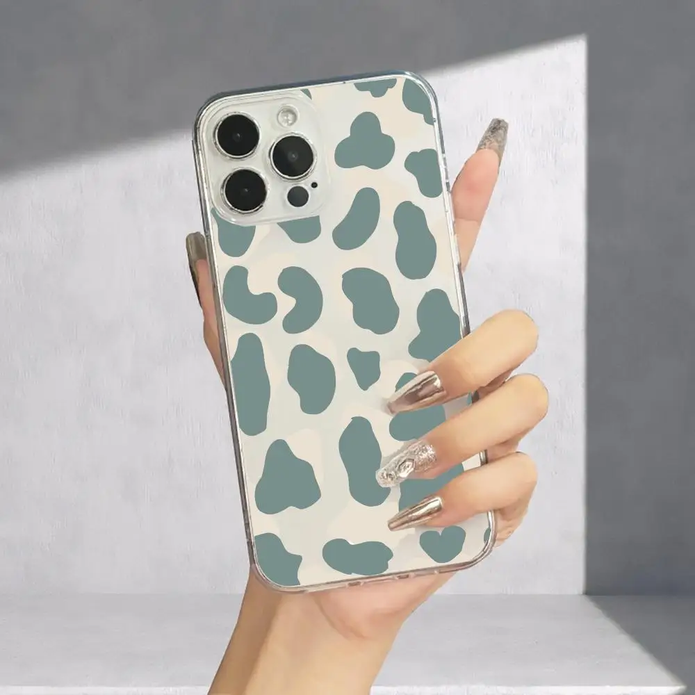 Casing ponsel motif leopard cocok untuk iPhone 17 16 15 14 13 12 11 Pro/Max/Plus transparan anti jatuh dan tahan guncangan penutup belakang