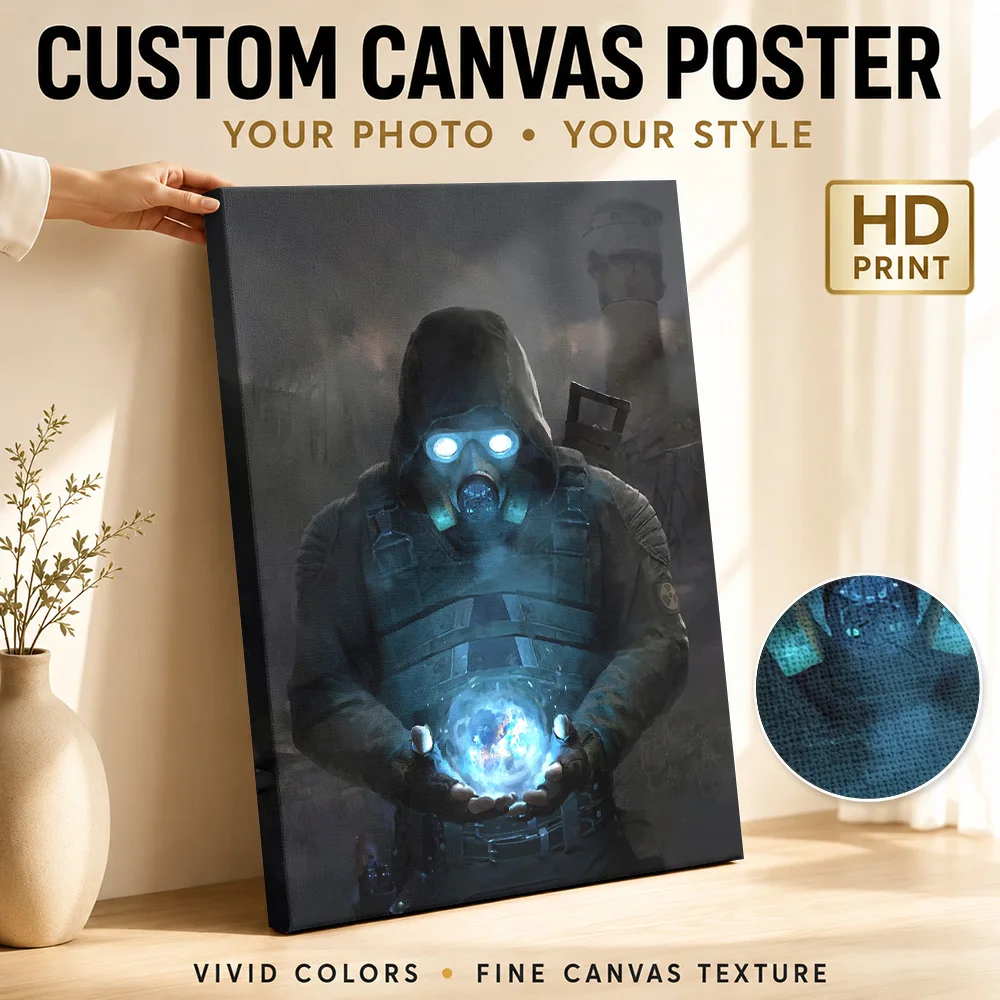 STALKER Game Character Canvas Painting Posters Graphic Style Canvas Wall Art With Personalized Photo For Man Cave Ideal Fan Gift