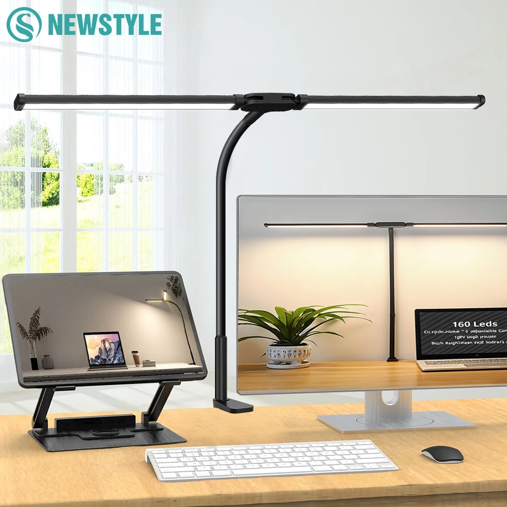 

LED Eye-Caring Computer Monito Desk Lamp 10 Level Dimming 3 Color Mode Flexible LED Architect Table Light Reading Lamp for Home