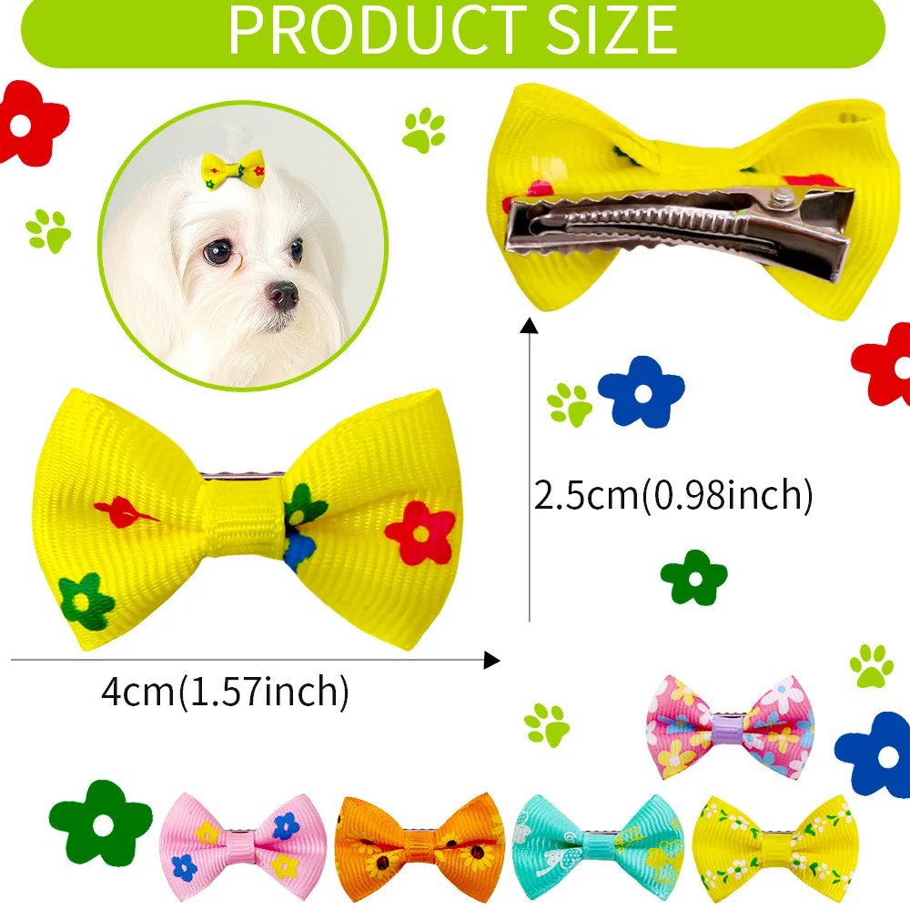 10/20/30Pcs Dog Hair Bows Pet Bows Christmas Grooming Plaid Dogs Bowkont With Rubber Band Small Dogs Party Hoilday Pet Supplies