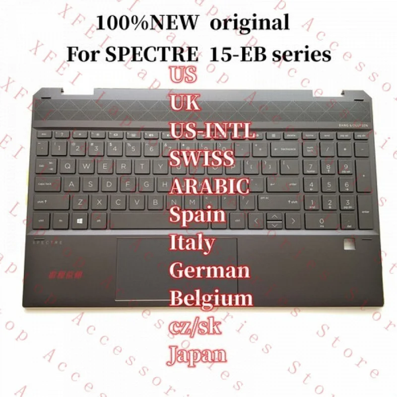 

F Palmrest w/Backlit Keyboard for HP SPECTRE X360 15-EB US/UK/DE/SP/CZ/IT/BE