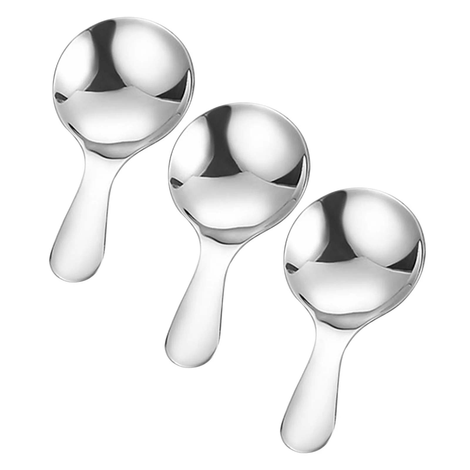 

3Pcs Mini Coffee Spoons Set Stainless Steel for Desserts Ice Cream Condiments Short Handle Portable Use Demitasse Spoons