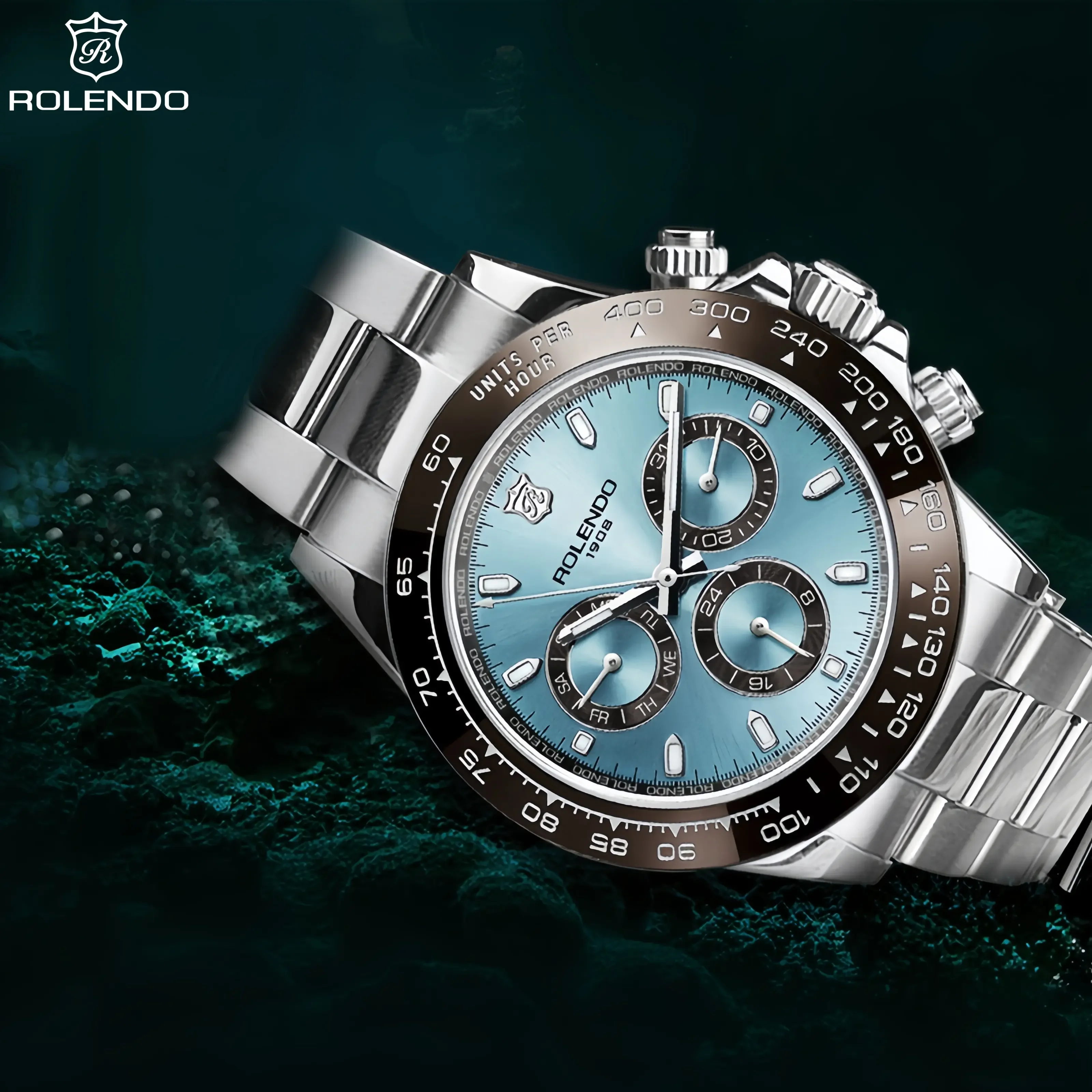 

ROLENDO Luxury Men 300m Waterproof Automatic Diver Watch Sapphire Crystal Luminous Hands Date 40.5mm High-end Men's Wristwatch