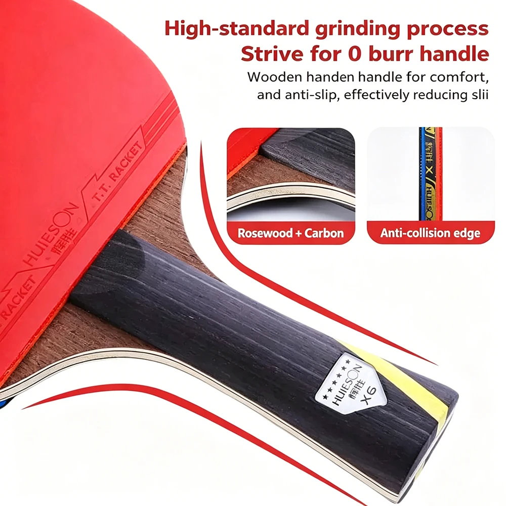 6 スターカーボン卓球超強力ピンポンラケットトレーニングラケ - Table Tennis Bat Butterfly のレビューと価格