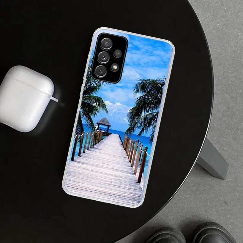 Summer Beach Sunset Sea Palm Tree Phone Case for Samsung Galaxy A15 A25 A35 A55 A14 A24 A34 A54 A04S A13 A23 A33 A53 A03S A52 A1