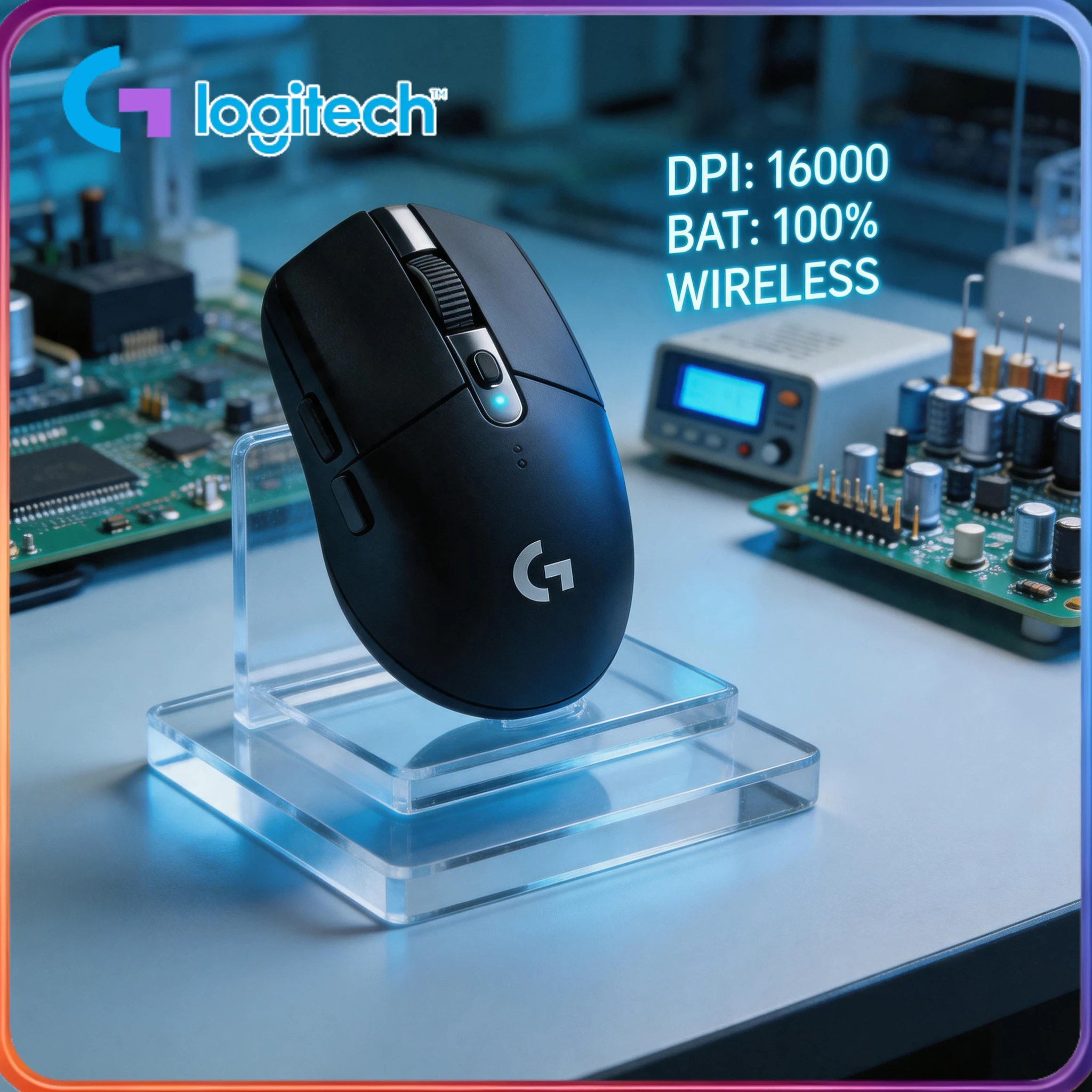 

12000 DPI high-precision tracking Logitech G304 wireless gaming mouse with long-lasting battery life and RGB dynamic lighting ef