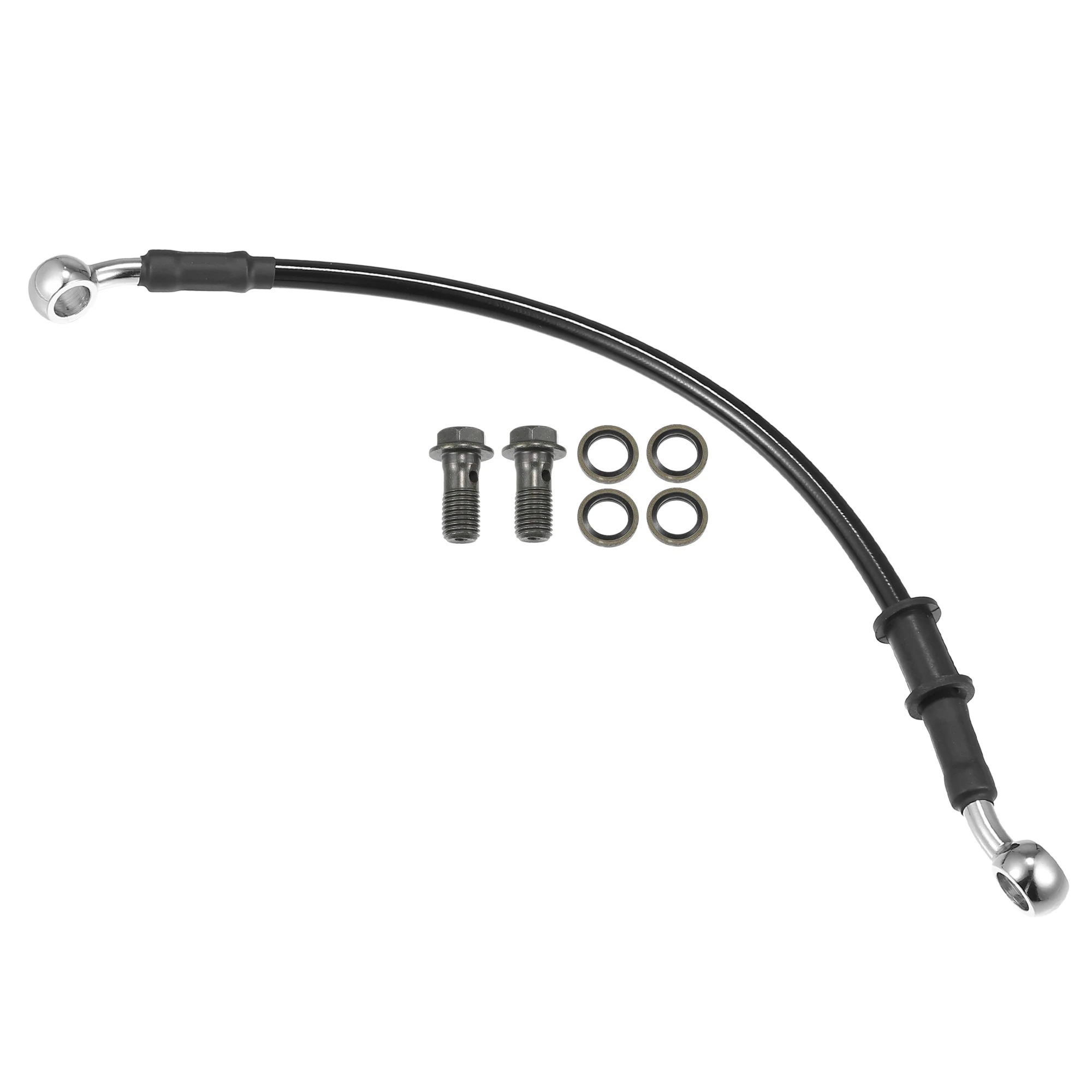 Motoforti 30cm-170cm 28 Grad Brems schlauch Motorrad Dirt Bike Motocross geflochtene hydraulische Bremsleitung Öl schlauch leitung schwarz – Detail 7