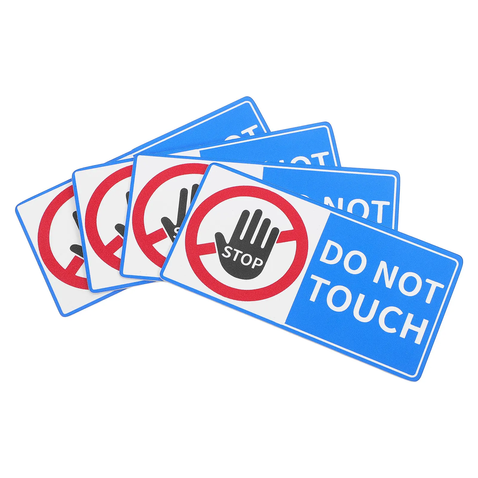 4Pcs Do Not Touch Safety Warning Stickers High Grip Adhesive Decals for Glass Tool Storage Boxes Display Enclosures