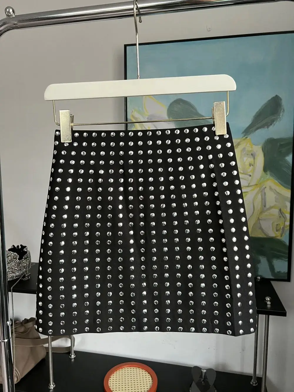 

Summer New Women Black Diamonds Mini Bodycon Skirt 2025 Designer High Waist Party Office Lady Elegant Skirt