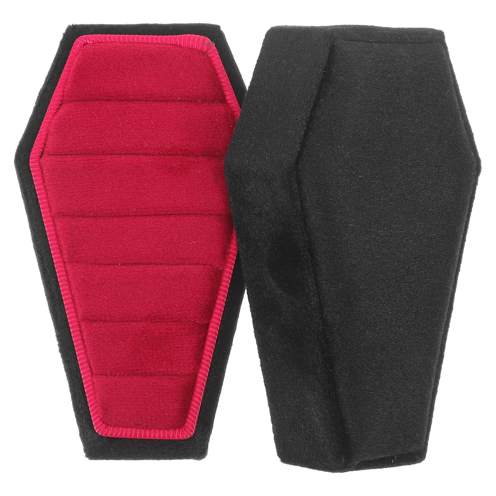 

Coffin Shaped Ring Box Gothic Style Halloween Jewelry Storage Case Portable ABS Material Rings Holder for Travel Home Party