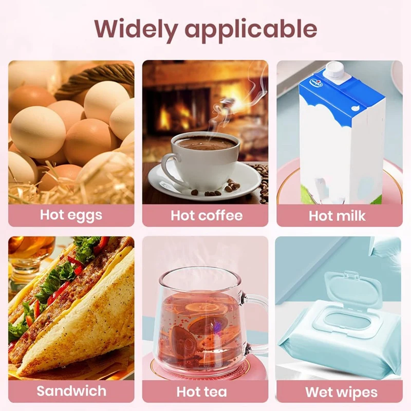 Smart Heating Coaster Office Hot Milk Coffee Tea Set Warm Coaster Home Desktop Constant Temperature Coaster White-A46I