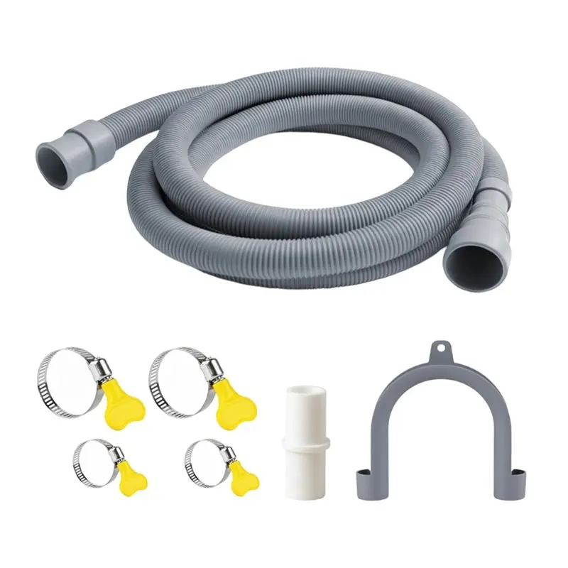 FORC-Universal 3 Meters Flexible Corrugated Washing Machine Drain Hose Extension Replacement For Dishwasher And Washer