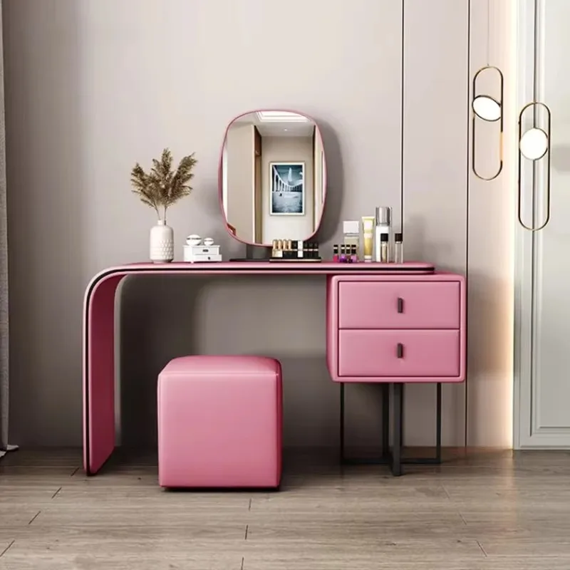 

luxury Women Makeup Vanity Table Drawer Mirror Dresser Stand Makeup Table Sets Storage Girls Coiffeuse De Chambre Home Furniture