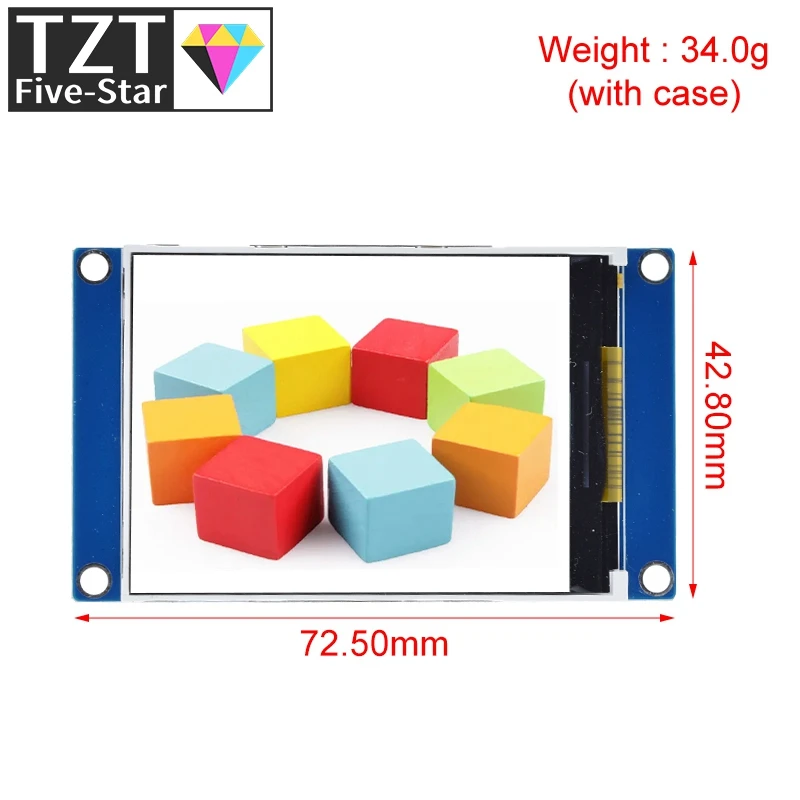 TZT 2.4 Inch TFT 240*320 Resolution 3.3V-5V UART MCU Serial Communication Flash 64MB Without Touth For Arduino UNO R3 MEGA