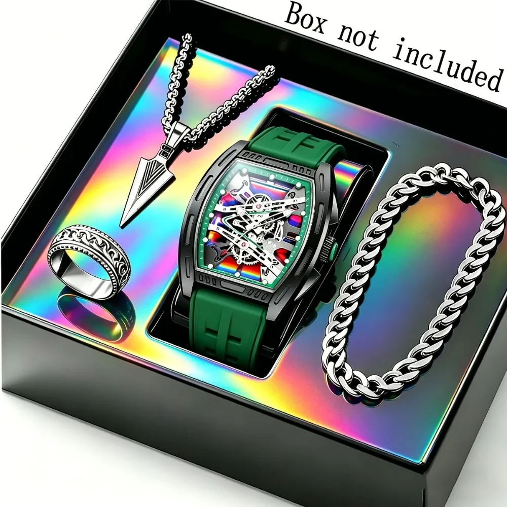 Ensemble montre homme silicone 4 pièces
