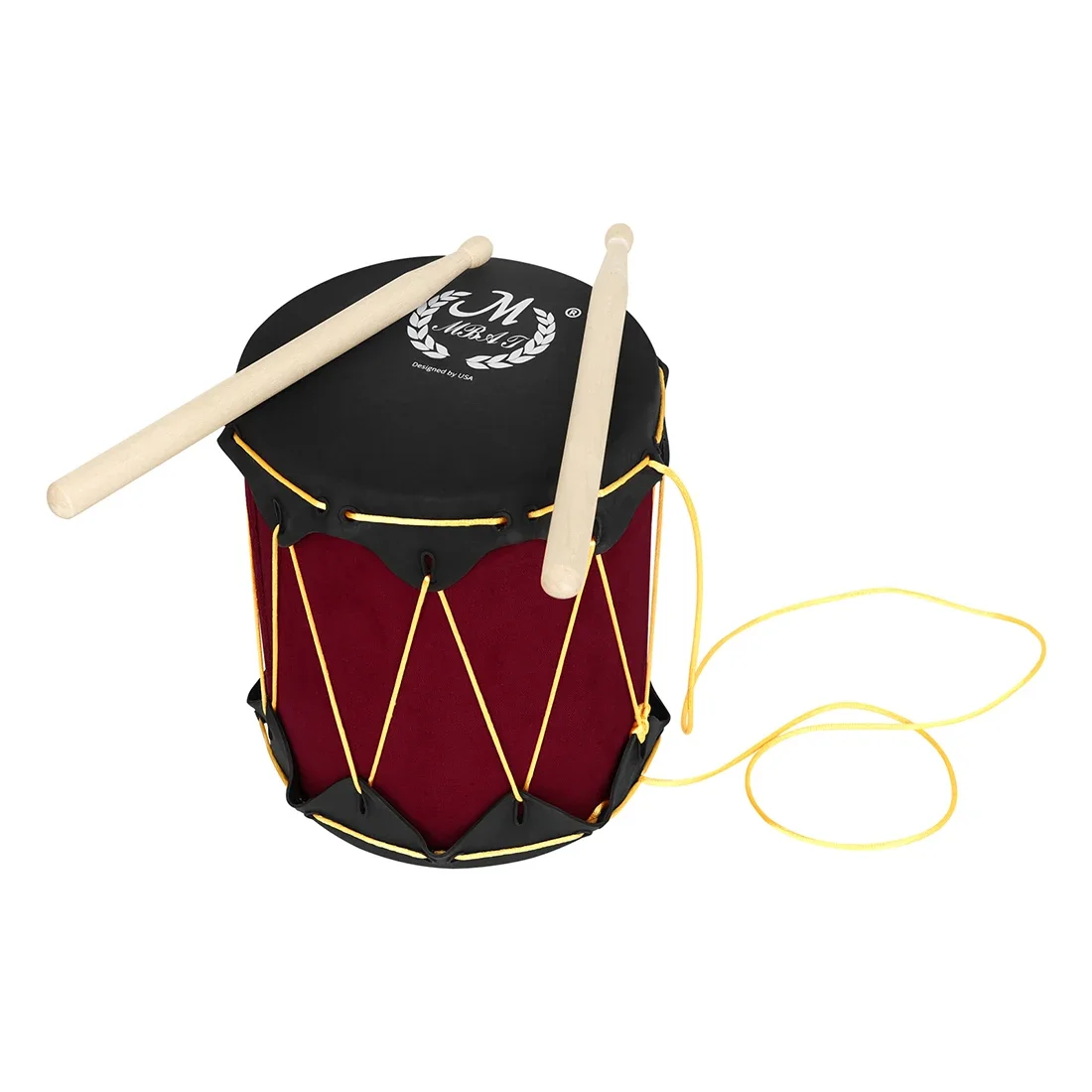 Rubber Skin Drum Indian Drum Tambourine With lanyard Can Be Carried Percussion Instrument Sturdy and Durable With Drumsticks