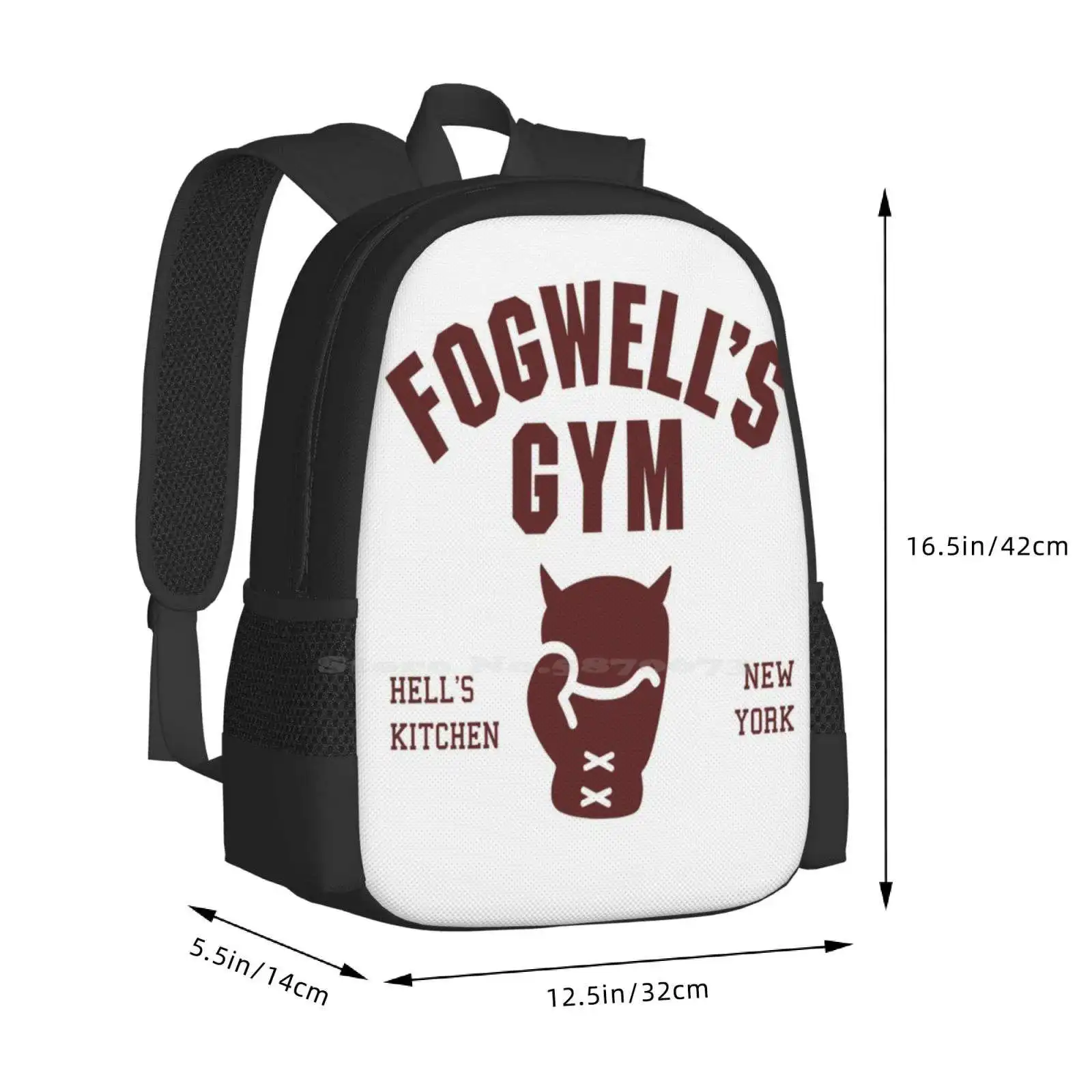 Fogwell'S Gym 3D Print Design Backpack Student Bag Matt Murdock Battlin Jack Murdock Devil Of Hells Kitchen New York City