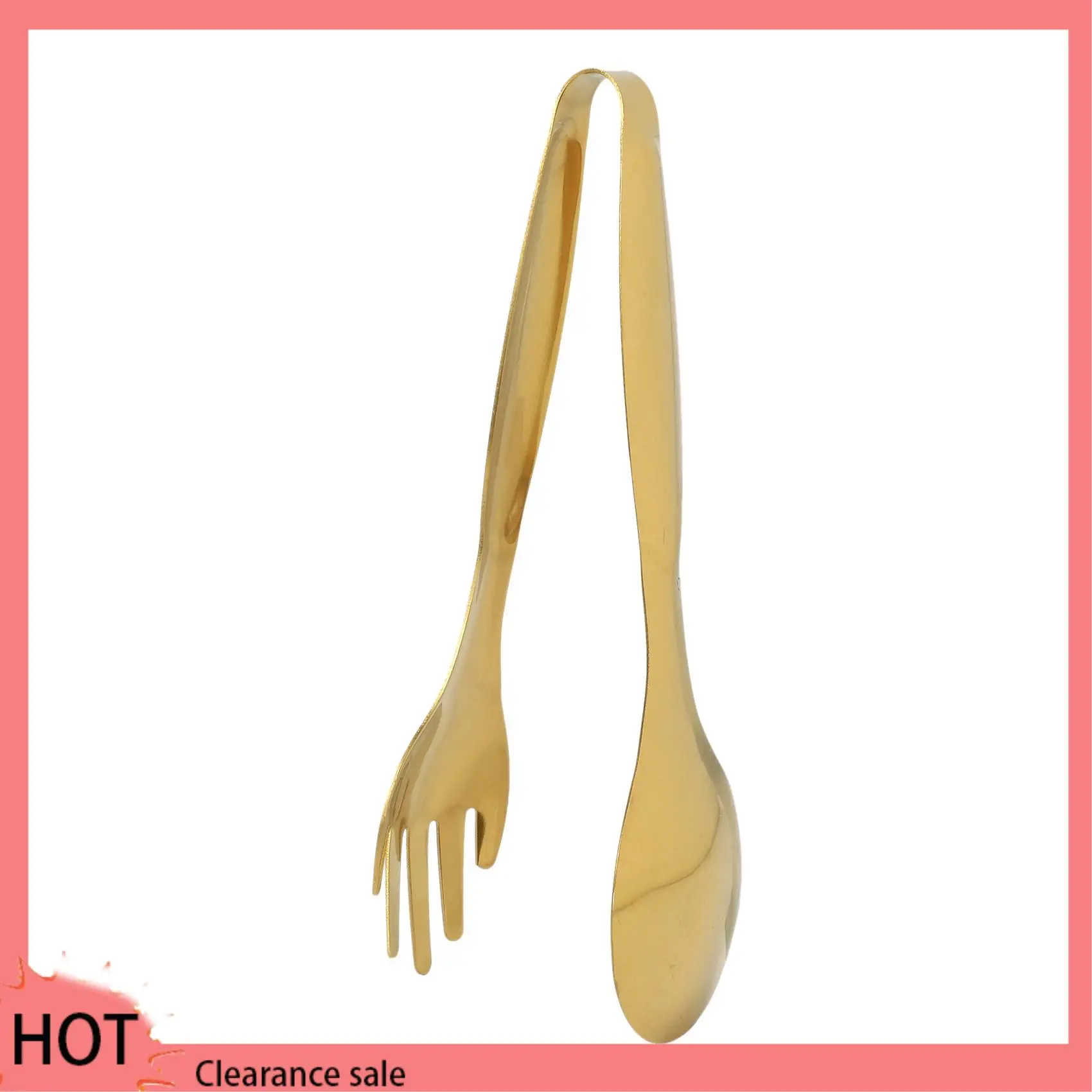 

A88Z 20X Stainless Steel Food Tongs Gold Kitchen Utensils Buffet Cooking Tools BBQ Clips Bread Steak Tong
