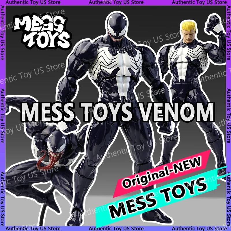 NUEVO Mess Toys Venom Lethal Neighbor Spider-Man Symbiotic Black Suit Messtoys Spiderman Figura de Acción Anime Modelo Muñeco Regalos Juguetes