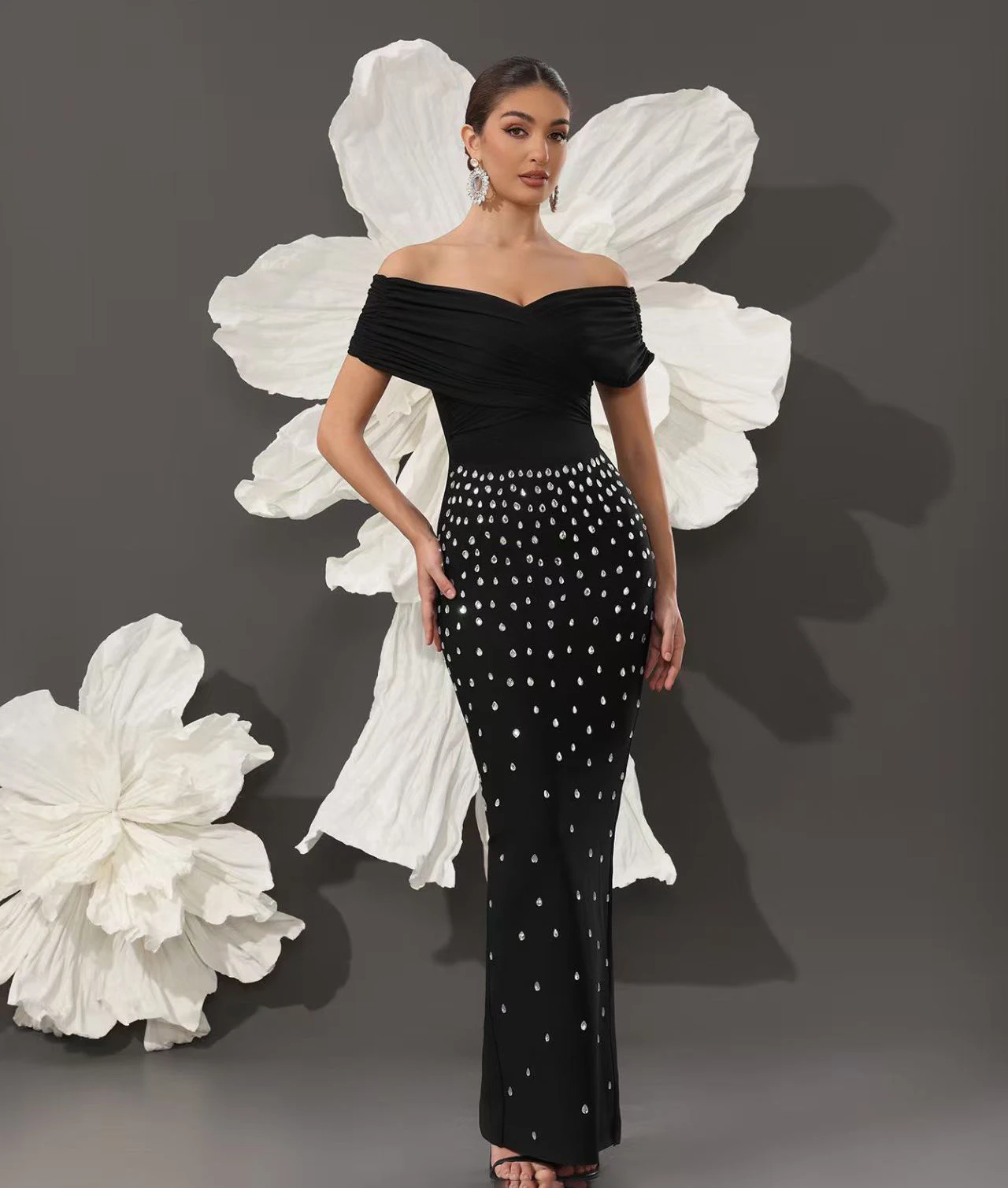 

Модное новое женское платье-бандаж с сетчатыми вставками и инкрустацией стразами, на одно плечо, облегающее, в стиле знаменитостей, для вечеринок и ужинов