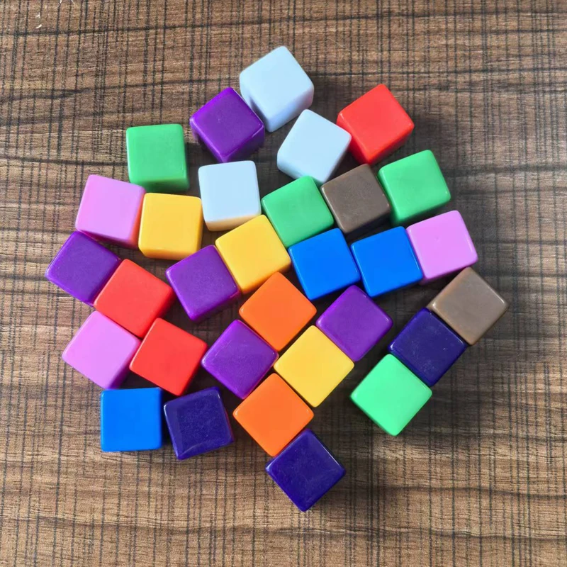 Cubes de comptage de dés vierges pour enfants, ressources d'apprentissage des mathématiques, jouets pour enfants, irritation, chambre, fournitures fuchsia, Montessori, 16mm, 36 pièces, 24 pièces