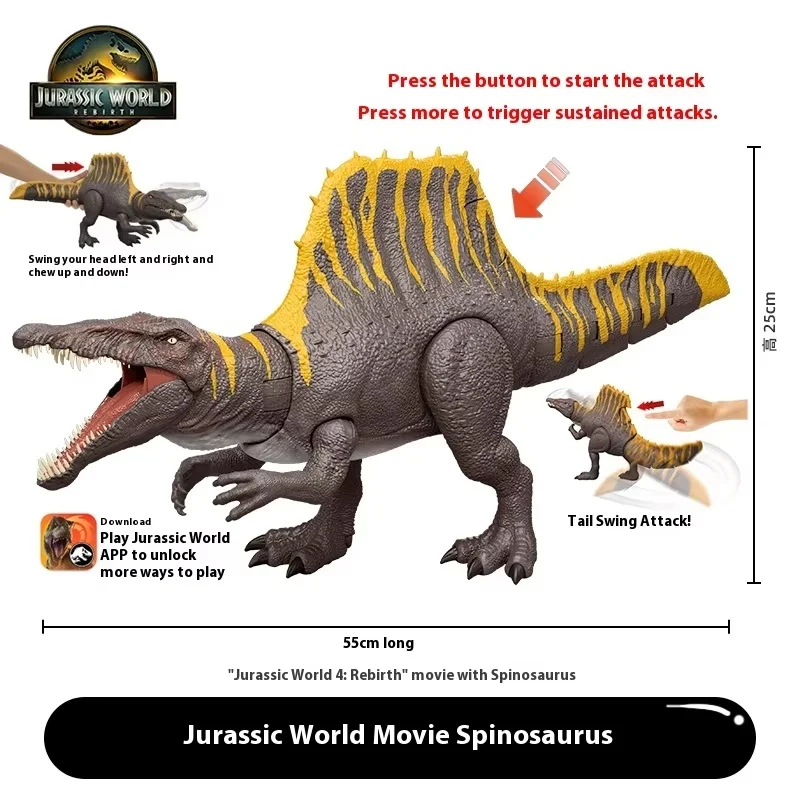 Nova coleção mattel jurassic world hammond alta qualidade spinosaurus figura de ação modelo dinossauros brinquedo presente aniversário das crianças