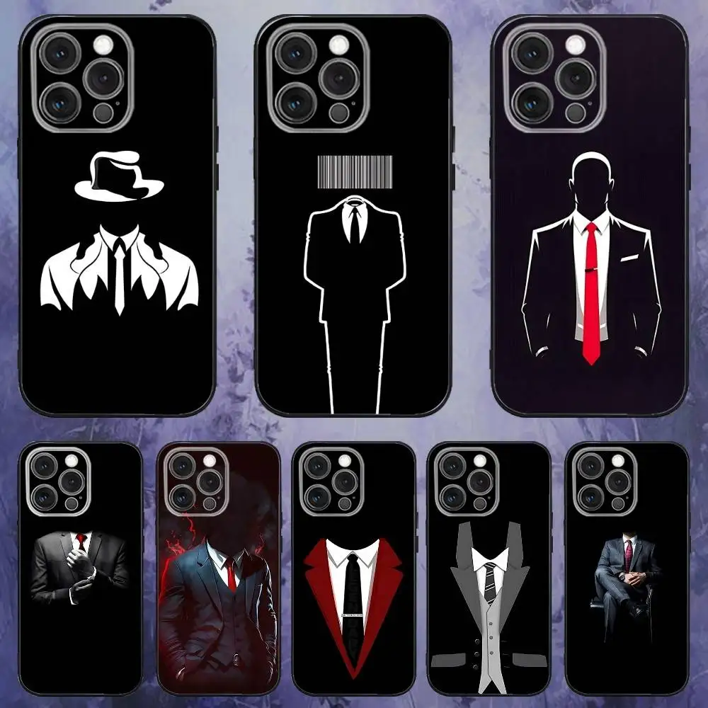 

Suit Up Tie Phone Case For iPhone 16e,16,15,14,13,12,11,Pro,X,XS,Max,XR,Plus,Mini Soft Black Cover