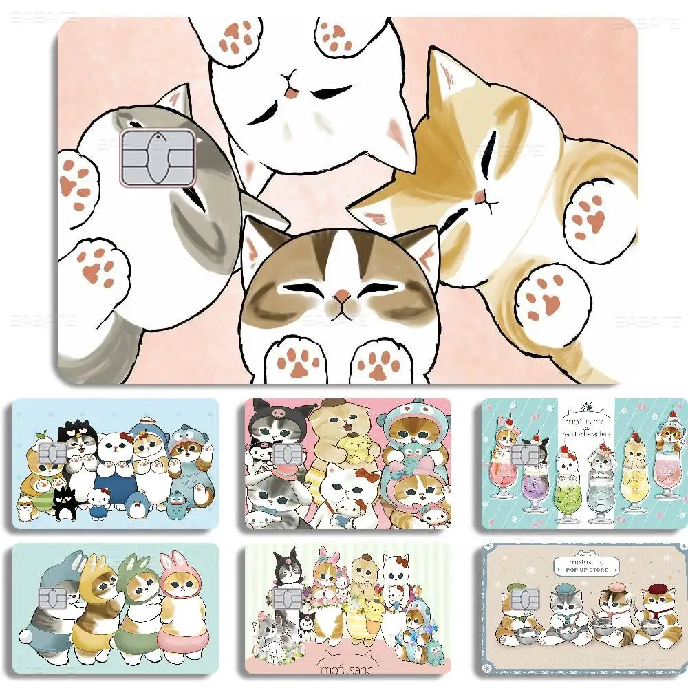 Mofusand Cute Anime Spend Or Save Funny Shell On Off Ultra Thin No Fade Sticker Skin Cover Film For Debit Credit Card
