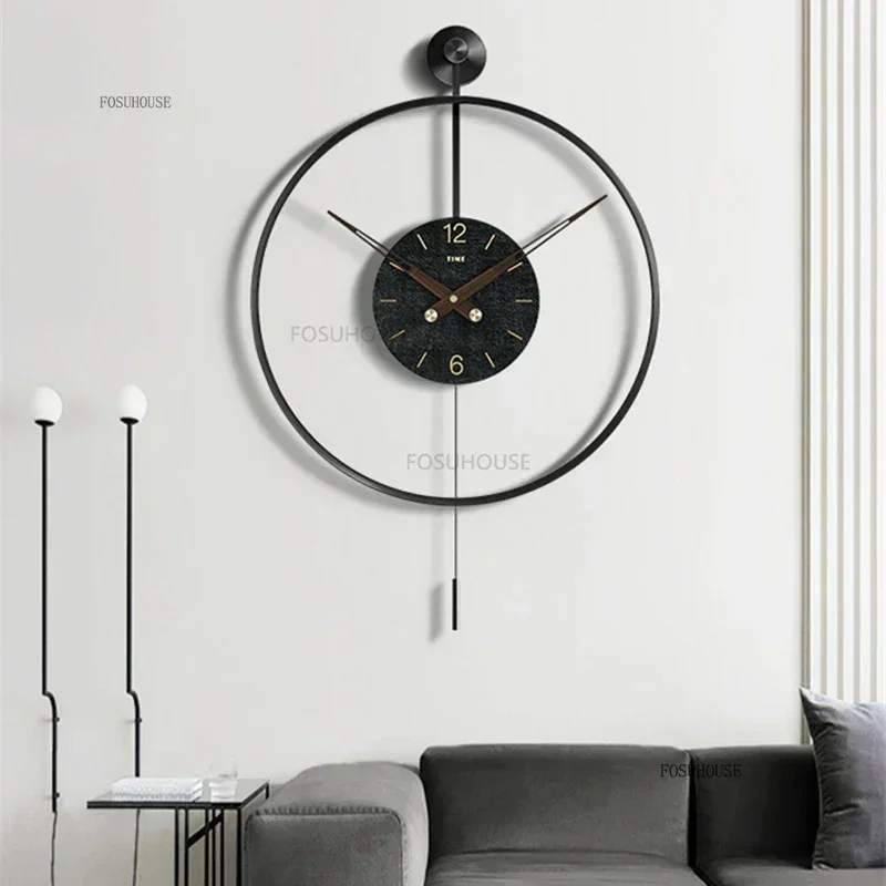 Metal Iron Silent Wall Clock for Living Room Creative Wall Decor Art Personality Restaurant Wall Clock