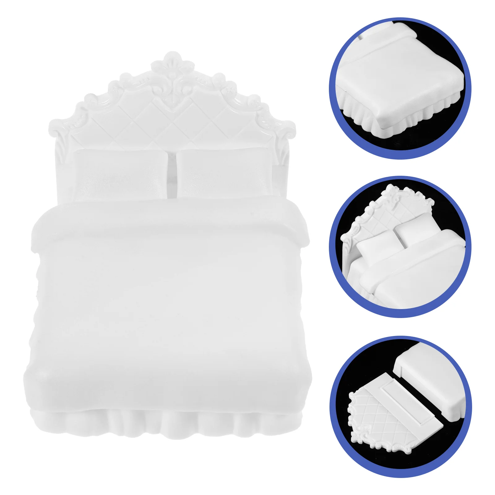 Mini Double Bed House Furniture Twin Floor Miniature Model Size The Models