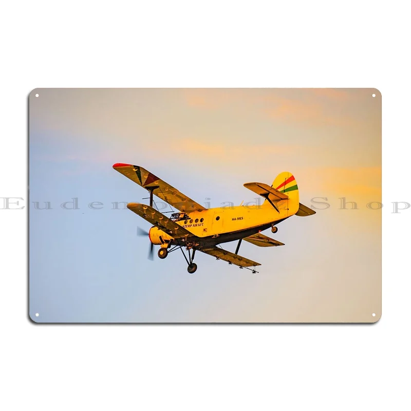 Antonov An2 Biplane Flying Metal Signs Cinema Decoration Bar Cave Designer Classic Tin Sign Poster