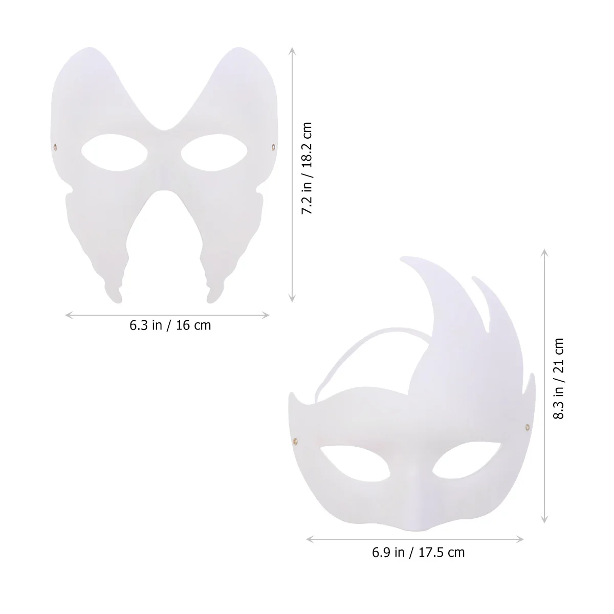 

10pcs Party Masks DIY Craft Masks Cosplay Painted Decorative White Masks for Costume Fancy Dress Party ( 2pcs + 2pcs + Three Tip
