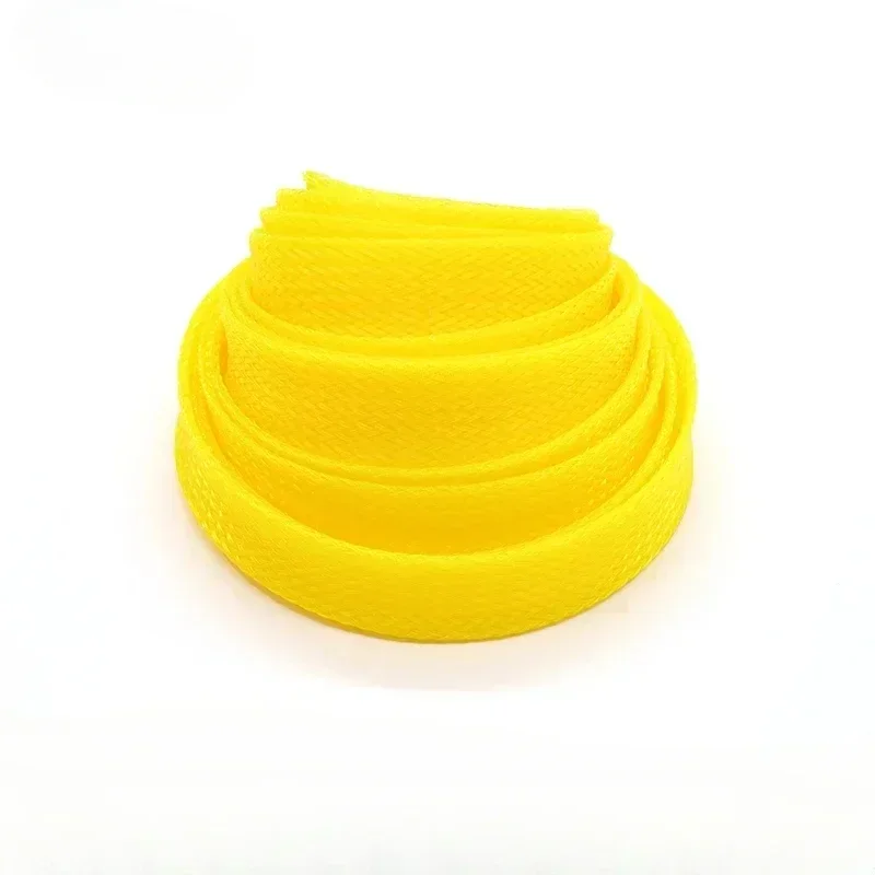 Manchon de câble tressé en l'horloge jaune UV, gaine ronde extensible, protection de fil isolé haute densité, 2mm, 4mm, 6mm, 8mm, 10mm, 12mm, 14mm, 16mm, 20mm, 25mm, 30mm