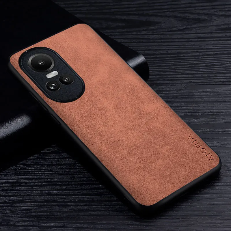 Premium PU Leather Case for Oppo Reno 10 Pro Reno10 Pro 5G Scratch-Resistant Solid Color Cover for oppo reno10 pro plus coque