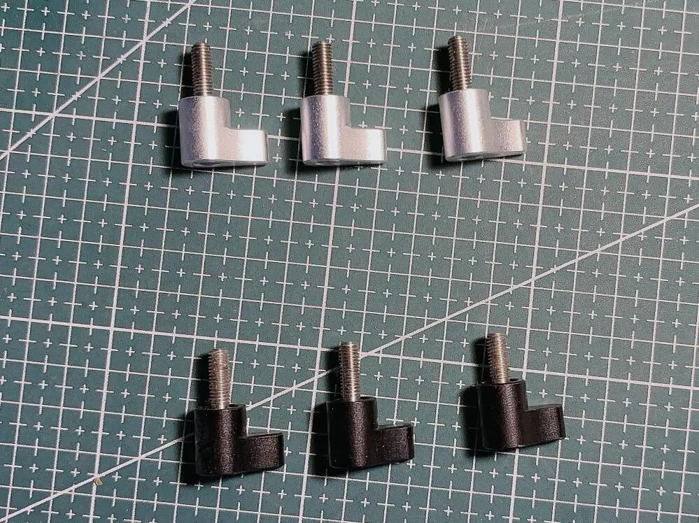 3pcs Hand-Tighten Aluminum Alloy Adjustment Knob w/Mini Handle, Locking Screw M5x14mm for Hydraulic Gimbal Quick Release Plate