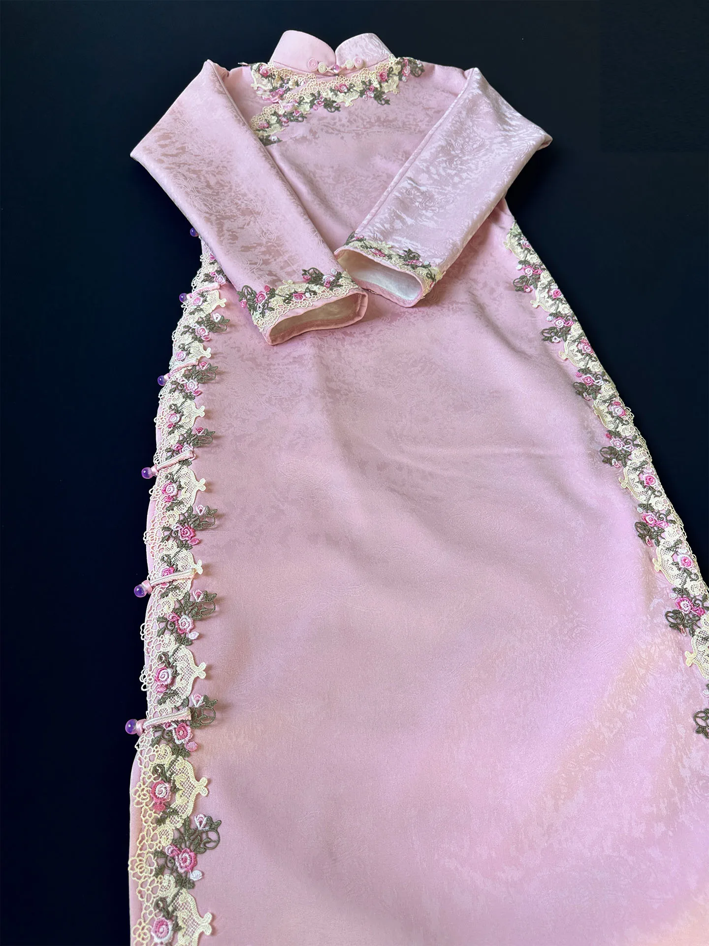 

Пальто Chu Sle Long Sve с длинными рукавами, теплое, на пуговицах спереди, с эффектом похудения, с флисовой подкладкой, в стиле ретро, для женщин, в стиле Республики Китай