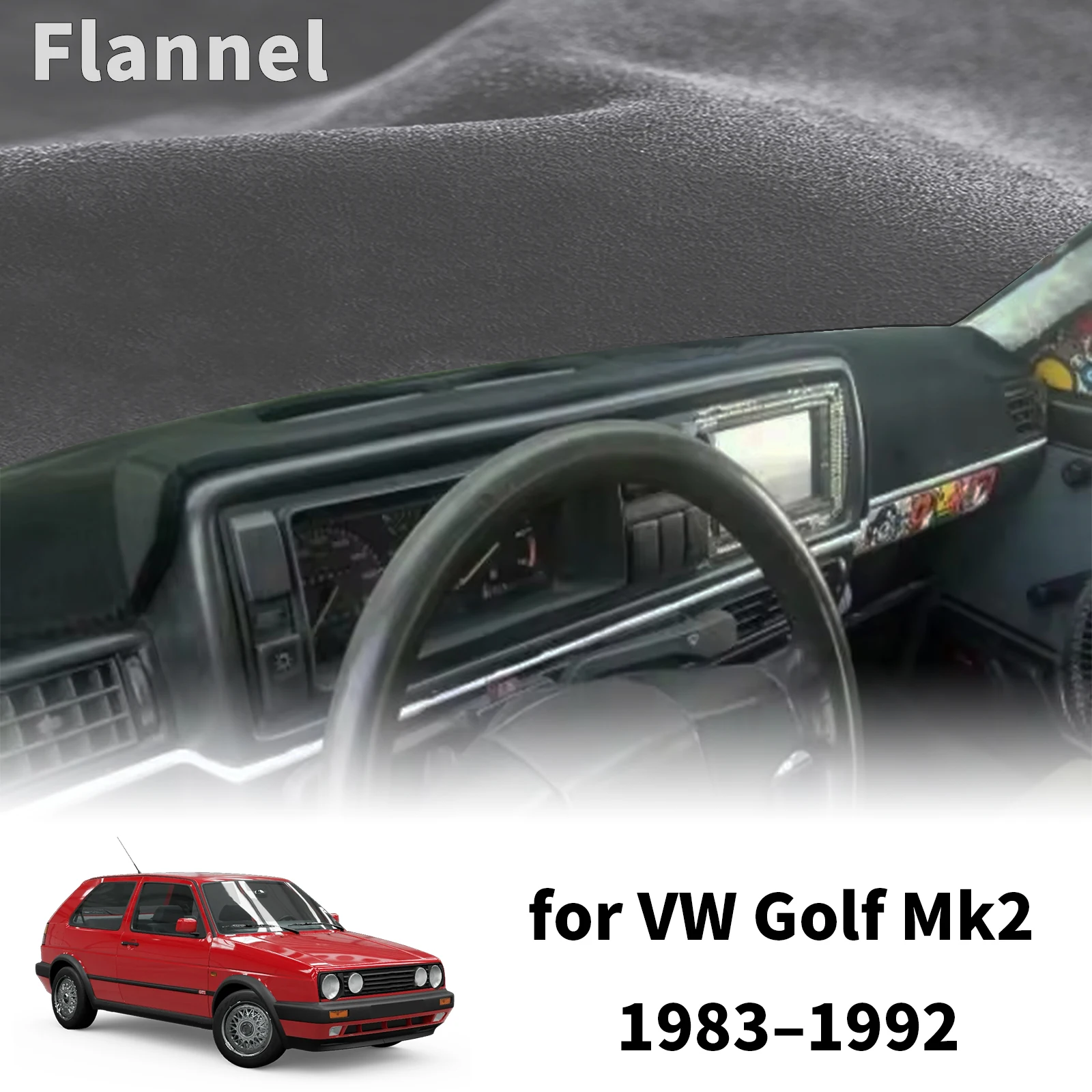 for Volkswagen VW Golf Mk2 1983–1992 GTI Car Dashmat Dashboard Cover Pad DashMat Sunshade Protective Carpet Accessories
