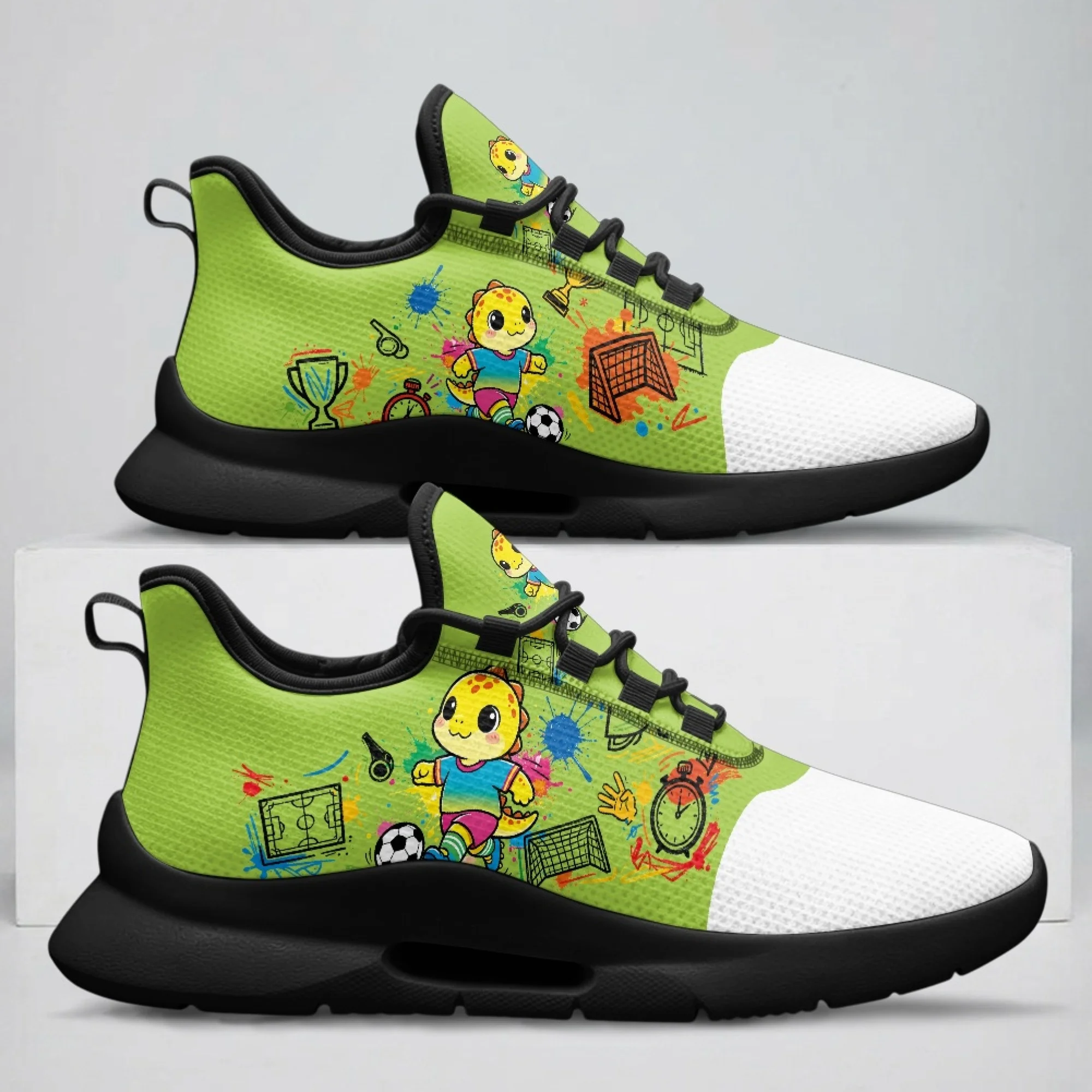 XIXIRIMIDO Dinosaur Lace-up Casual Shoes Mens Sneakers Comfortable Mesh Breathable Walking Shoes Women's Fashion Sneakers 35-48