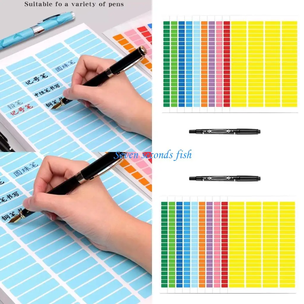 

L74B Self-Adhesive Color Stickers for Inventory, Office, Colored Label Sticker in 10 Colors, Rectangle Colorful Coding Labels
