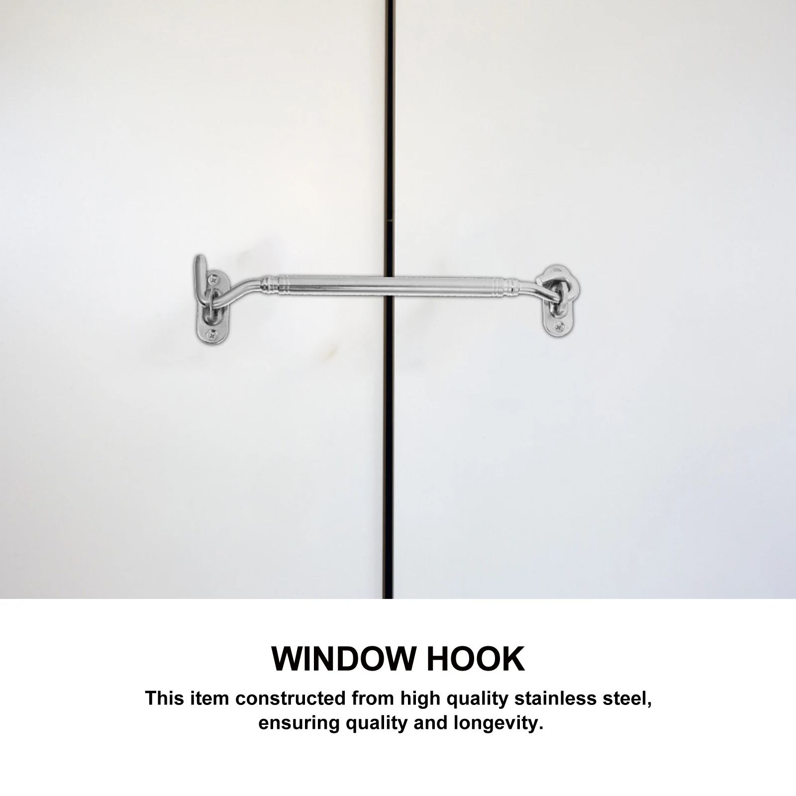 

3 pcs Stainless Steel Window Heavy Duty Latch Lock Windproof Gate Cabin Door Shed Cabinet Hook Practical Durable