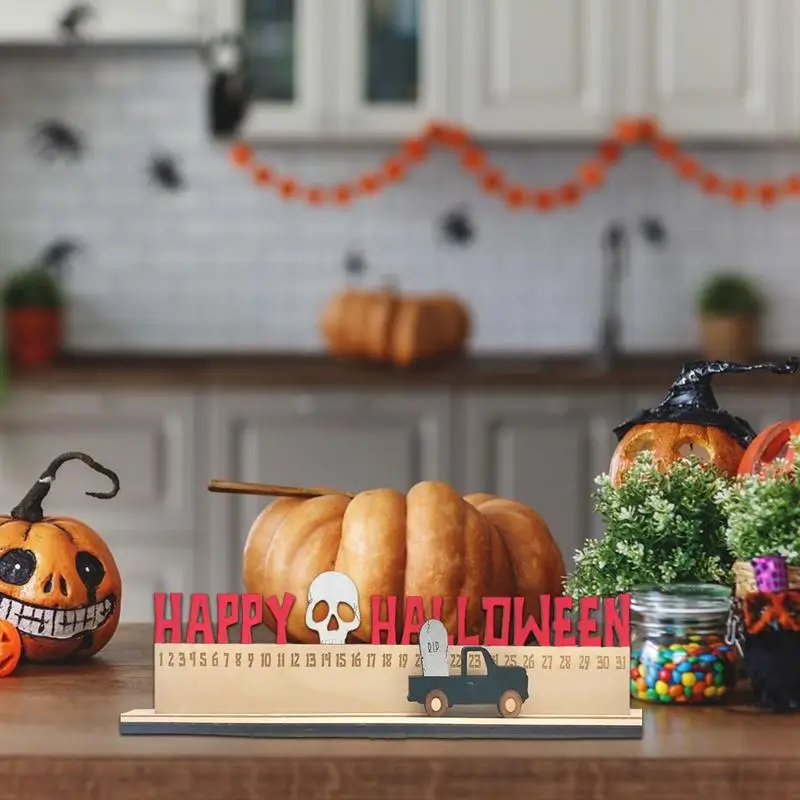 Halloween Advent Calendar Spooky Halloween Desk Calendar With Movable Number Slider Scary Halloween Decorative Home Decor For