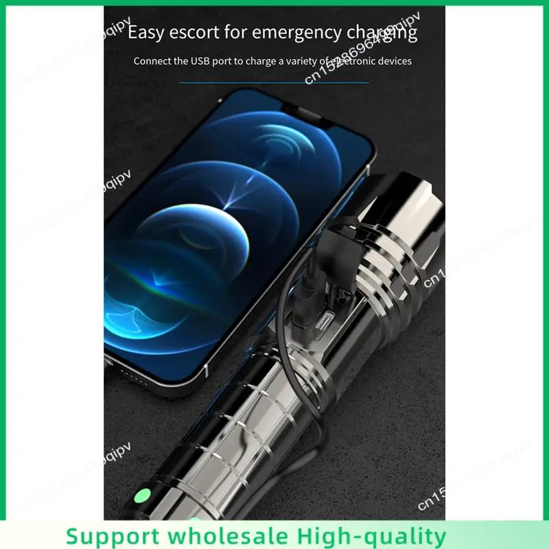 ABSF Mountain Adventure Emergency Flashlight Multi-Functional Hand Held Torch Rechargeable Ultra-Long Battery Life Flashlight Du