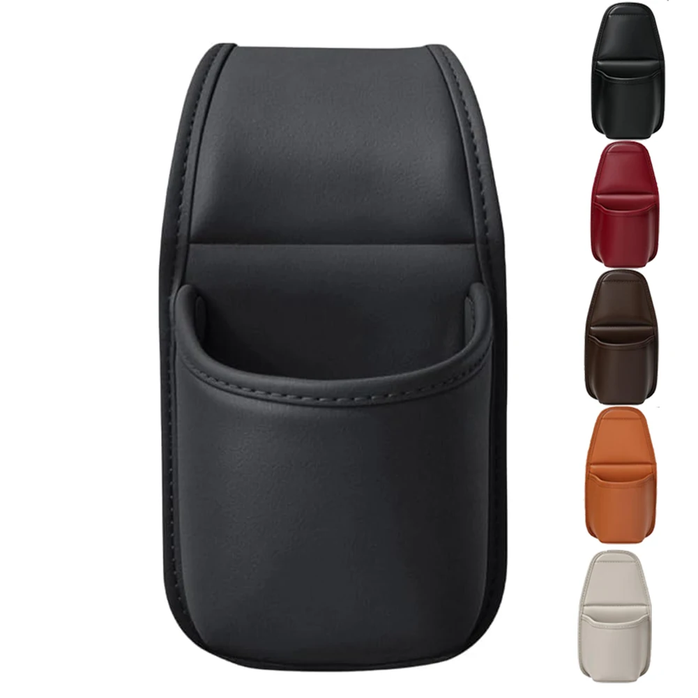 PU Leather Car Door Cup Holder Box Organizer Pocket, Universal Multifunctional Car Door Cup Holder Wide-Mouth for Drinks & Phone
