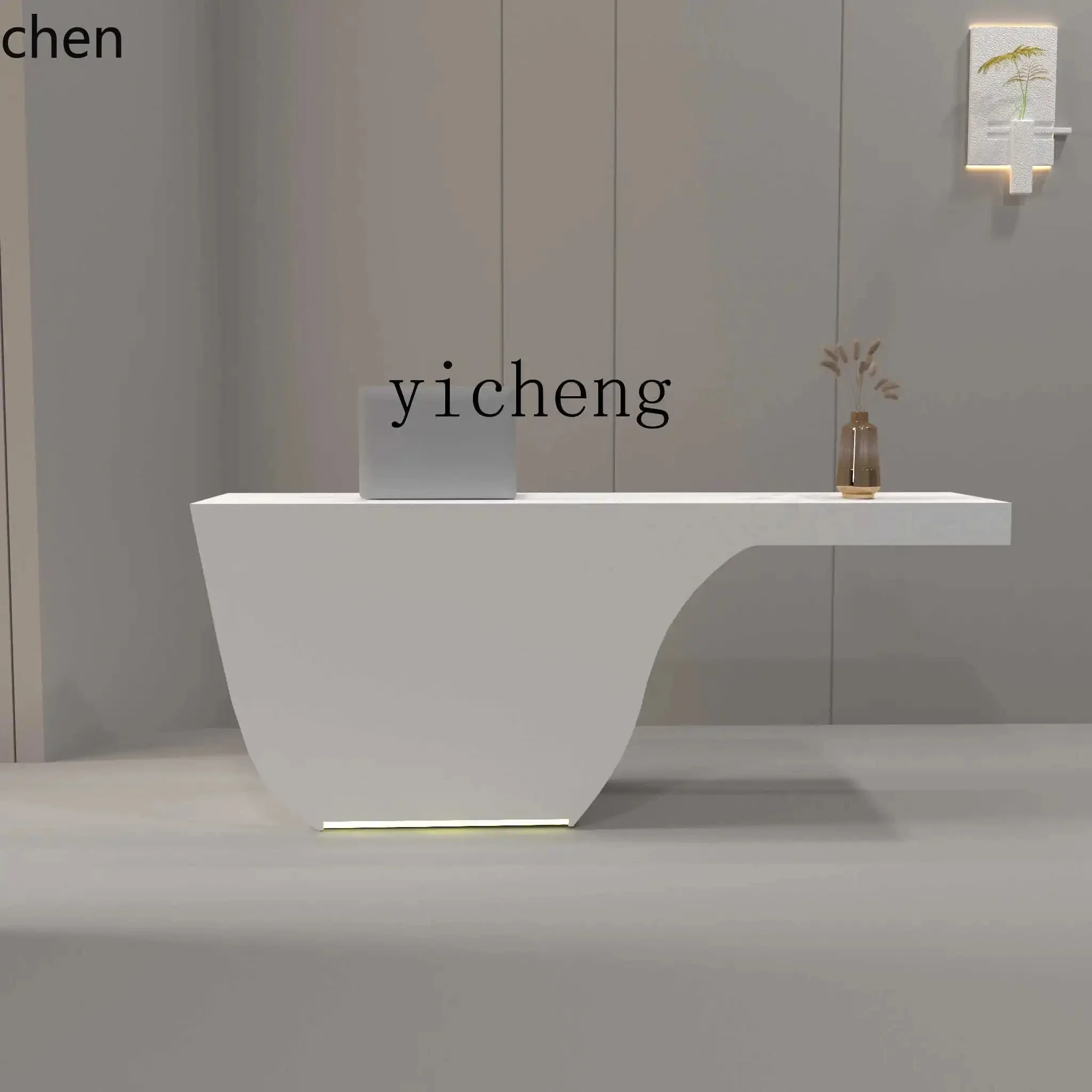 

HYS checkout page store small beauty salon counter simple modern special-shaped company reception desk
