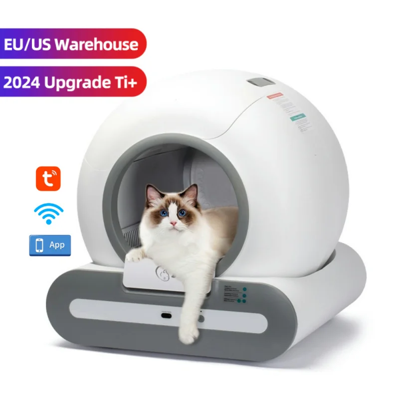 EU Warehouse 2024 New Ti Intelligent Automatic Smart Cat Catboxes Self Cleaning Litter Box for Cats