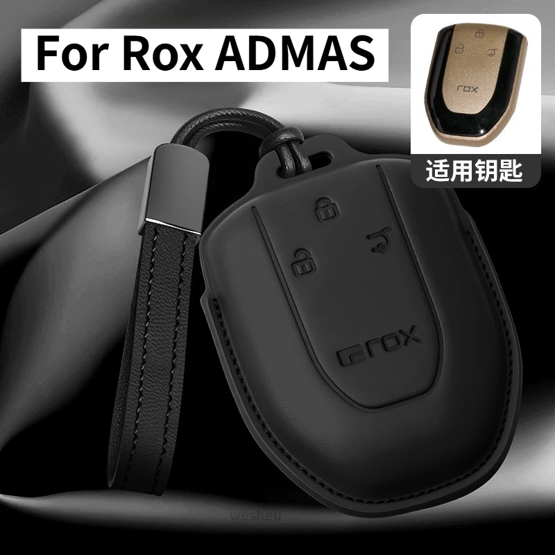 Leather Car Key Bag Case For Rox Polestones ADMAS 2026 Wallet Holder Key Cover Chains Car Accessories Key Case for Car