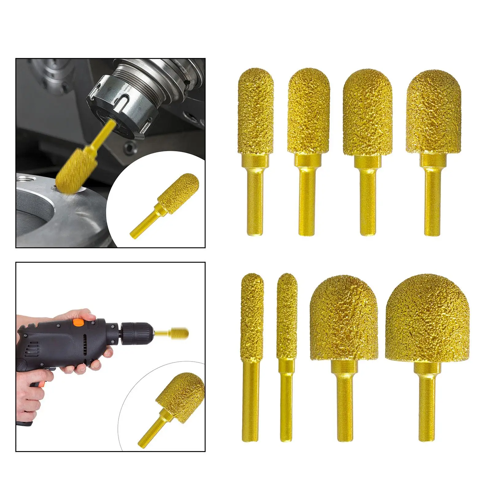 Diamond Grinding Burr Drill Bit Rotary Tool 60mm Long Grinding Head for Metal DIY Craft Engraving Polishing Stone Carving