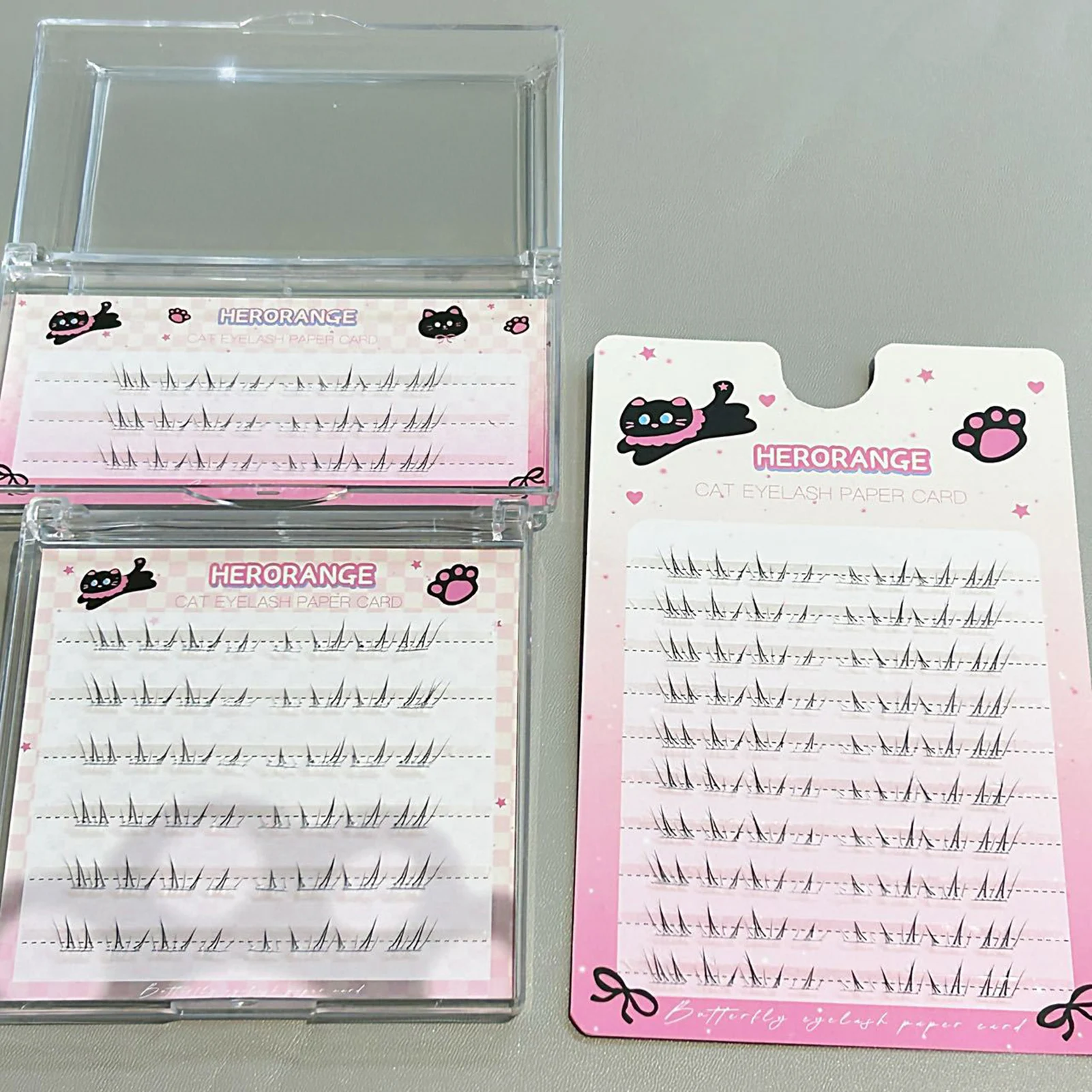 3/6/10 Reihen, dichte, flauschige Katzenaugen, Comic-Fälschungswimpernverlängerung, natürlicher Look, Curling, individuelle Cluster-Falsche Wimpern – Detail 7