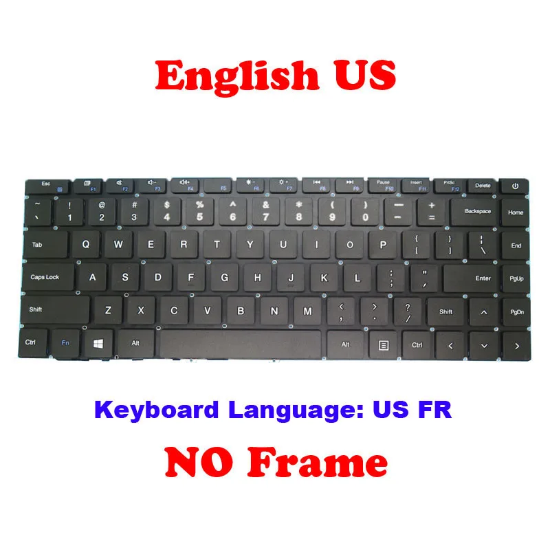 

Laptop US FR Keyboard (ESC long key) For FEEDME F7 PRO MB3081006 YXT-NB93-149 93-149 English US French FR Black NO Frame