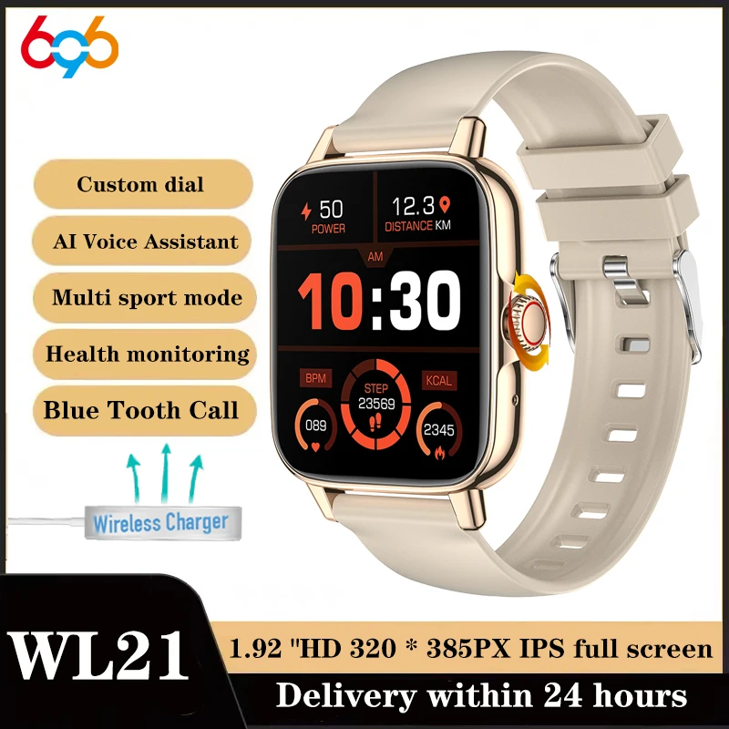 

24-hour Health monitoring Smart Watches Women Smartwatch Men Wireless Charging Rotating Blue Tooth Call Information Push Weather